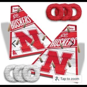 NCAA Nebraska Cornhuskers Ring Toss Cornhole Cornbag Game Set New In Box